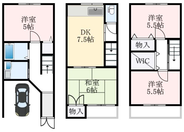 北野田駅 徒歩15分の物件間取画像